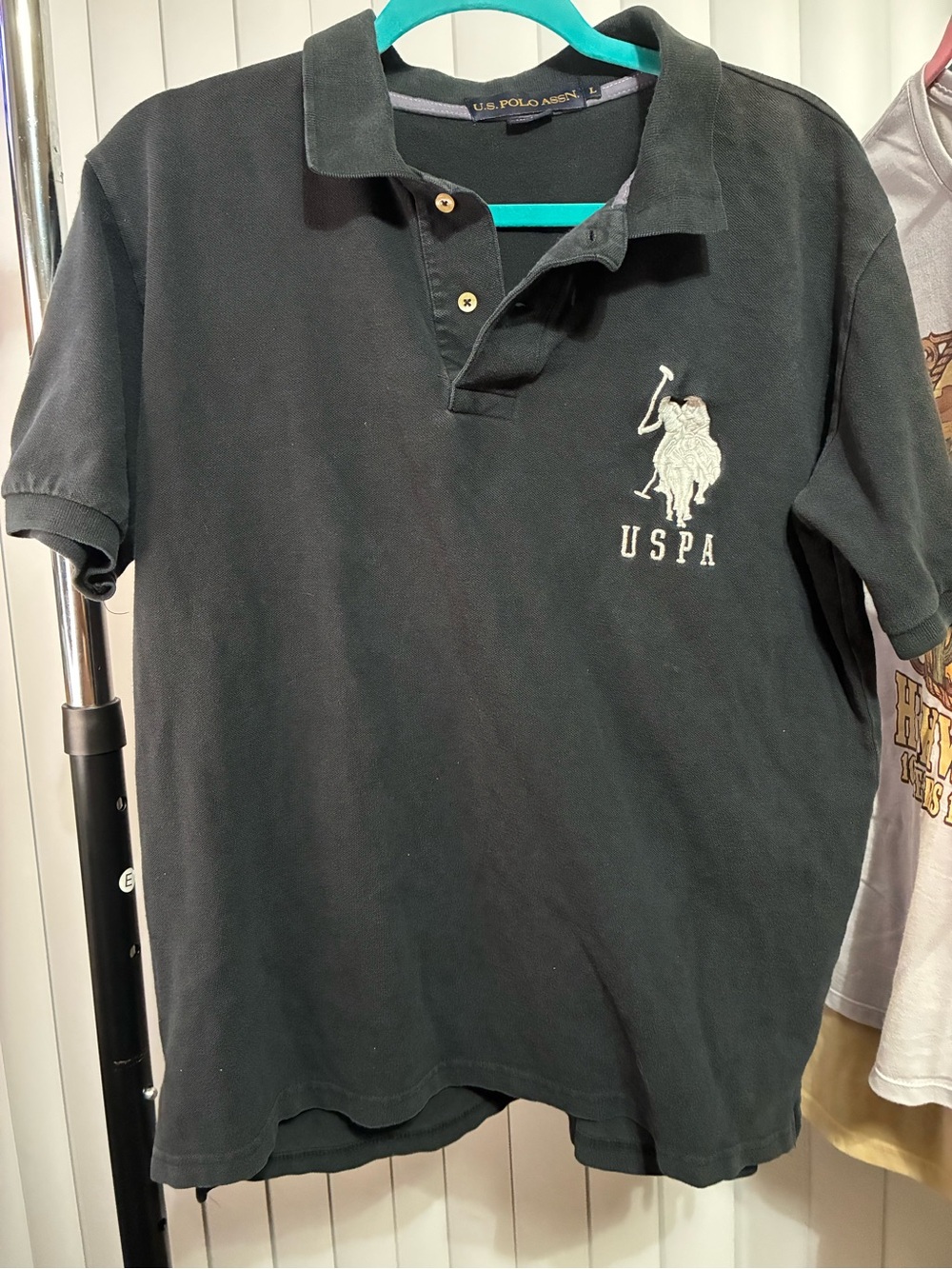 U.S. Polo Assn. Men's Black Polo with Embroidered Logo